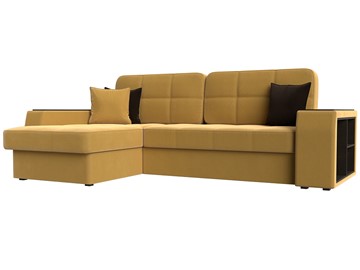Угловой диван с оттоманкой Брюссель, Желтый (микровельвет) в Петрозаводске