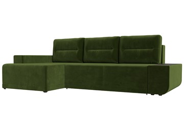 Угловой диван с оттоманкой Чикаго, Зеленый (микровельвет) в Петрозаводске