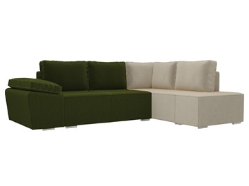 Угловой диван для гостиной Хавьер, Зеленый/Бежевый (микровельвет) в Петрозаводске
