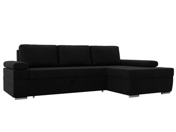 Угловой диван с оттоманкой Канкун, Черный (микровельвет) НПБ в Петрозаводске - предосмотр