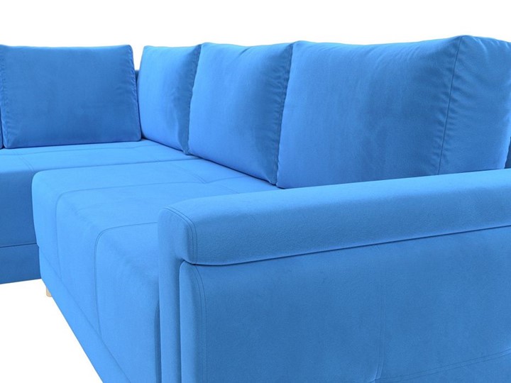 Угловой раскладной диван Лига-024, Голубой (Велюр) в Петрозаводске - изображение 6