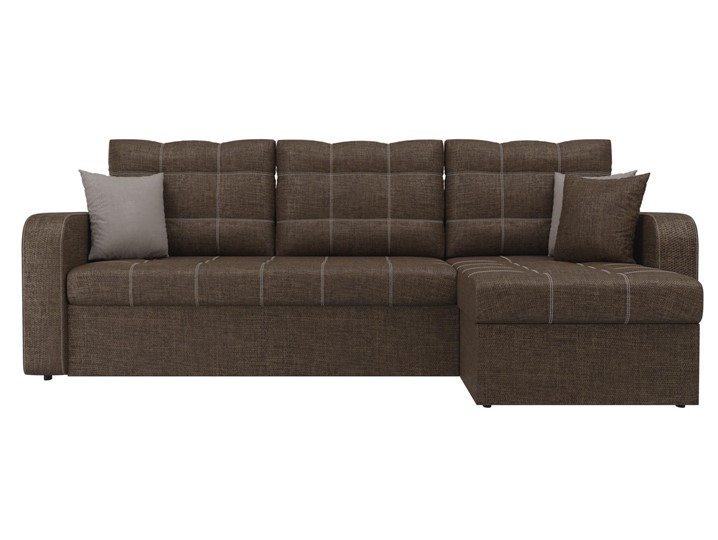 Угловой диван для гостиной Ливерпуль, Коричневый (рогожка) в Петрозаводске - изображение 1
