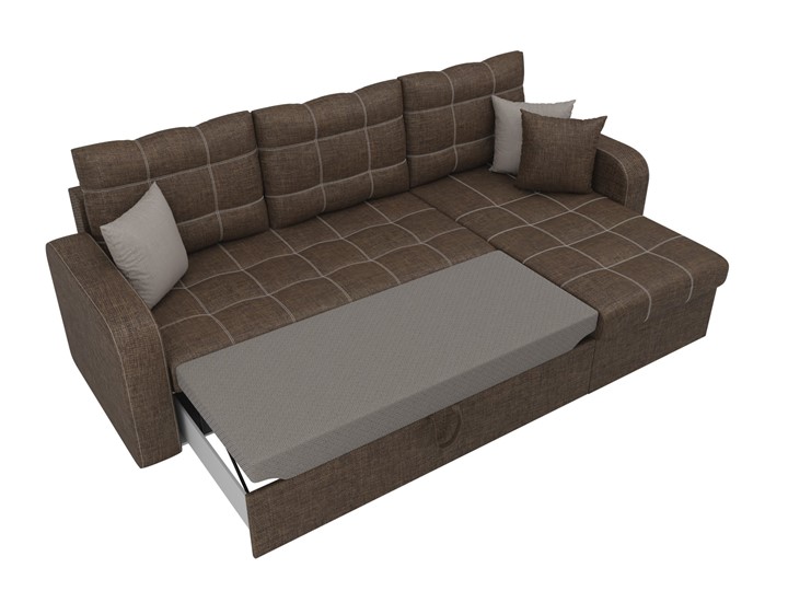 Угловой диван для гостиной Ливерпуль, Коричневый (рогожка) в Петрозаводске - изображение 5