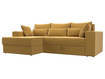 Угловой диван с оттоманкой Майами, Желтый (микровельвет) в Петрозаводске - предосмотр