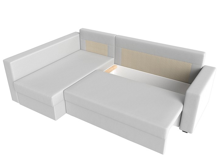 Угловой раскладной диван Мансберг, Белый (Экокожа) в Петрозаводске - изображение 1