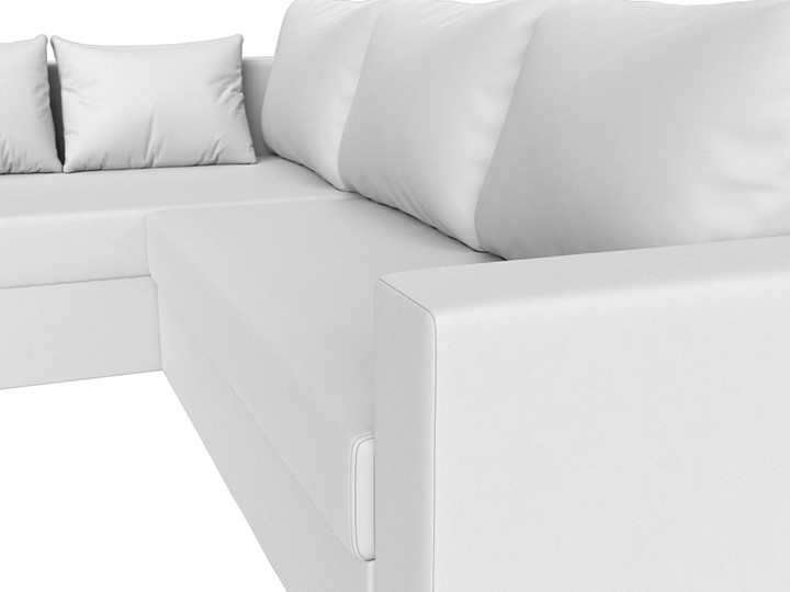 Угловой раскладной диван Мансберг, Белый (Экокожа) в Петрозаводске - изображение 4