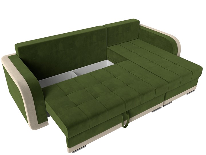 Угловой диван Марсель, Зеленый/бежевый (микровельвет) в Петрозаводске - изображение 6
