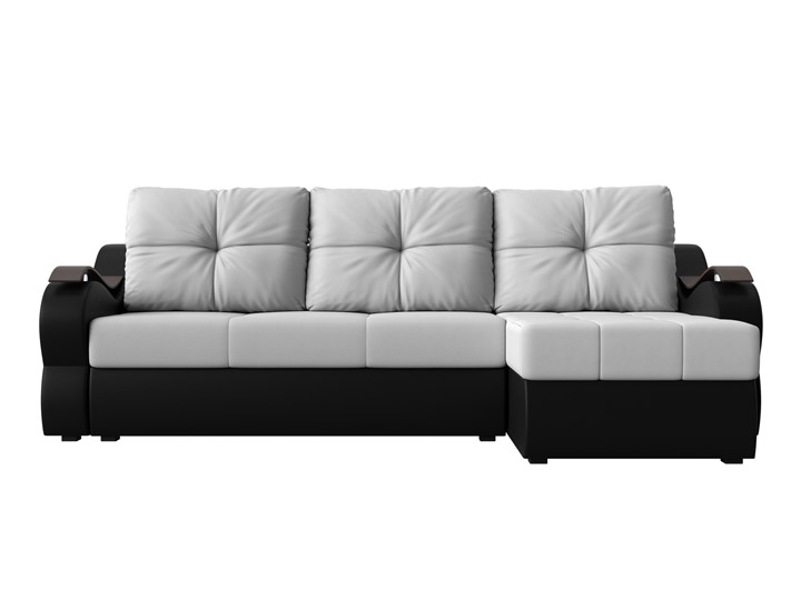 Угловой диван Меркурий, Белый/черный (экокожа) в Петрозаводске - изображение 1