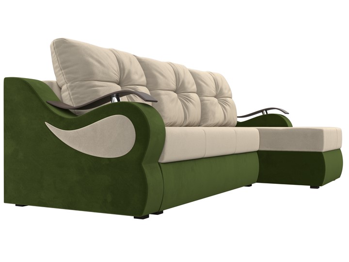 Угловой диван Меркурий, Бежевый/зеленый (вельвет) в Петрозаводске - изображение 2
