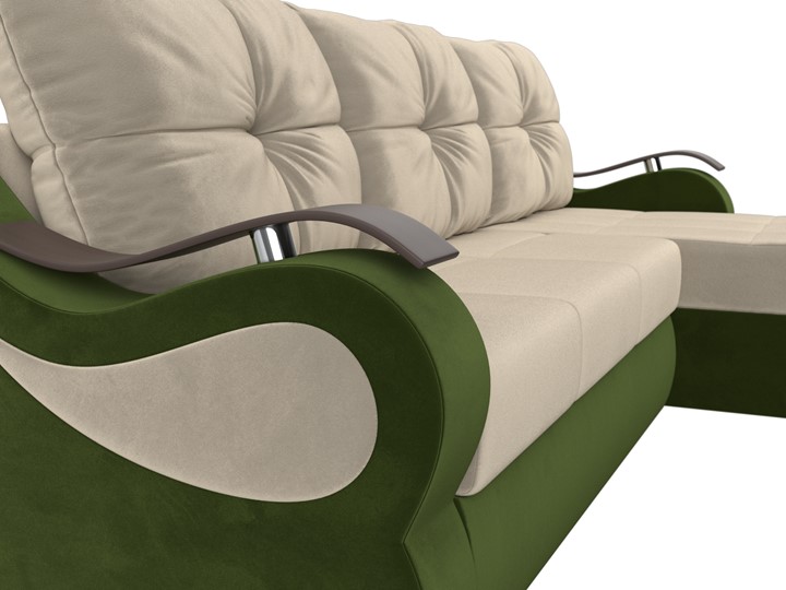 Угловой диван Меркурий, Бежевый/зеленый (вельвет) в Петрозаводске - изображение 3