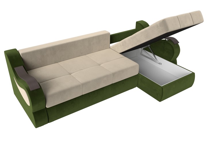 Угловой диван Меркурий, Бежевый/зеленый (вельвет) в Петрозаводске - изображение 6