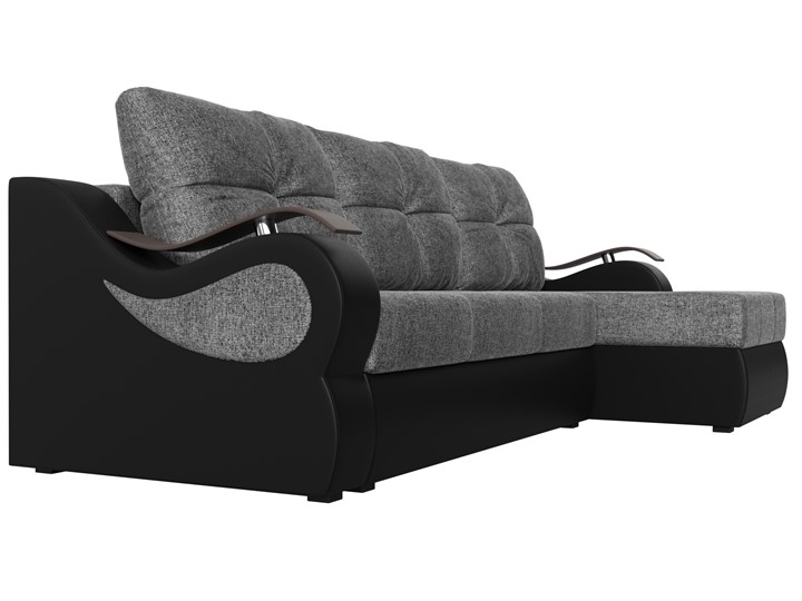 Угловой диван Меркурий, Серый/черный (рогожка/экокожа) в Петрозаводске - изображение 2