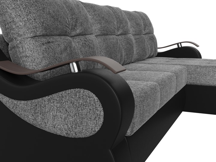 Угловой диван Меркурий, Серый/черный (рогожка/экокожа) в Петрозаводске - изображение 3