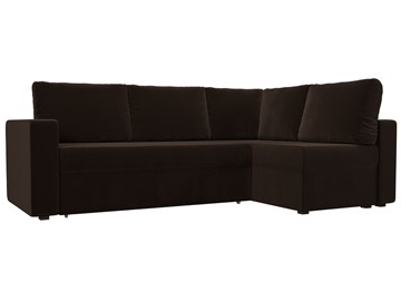 Угловой диван для гостиной Оливер, Коричневый (микровельвет) в Петрозаводске
