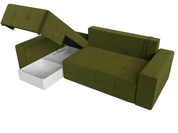 Угловой диван с оттоманкой Перри, Зеленый (микровельвет) в Петрозаводске - предосмотр 3