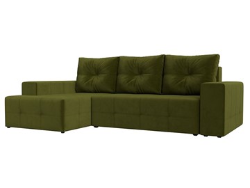 Угловой диван с оттоманкой Перри, Зеленый (микровельвет) в Петрозаводске
