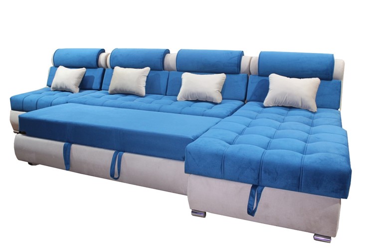 Угловой диван Tehas 414 (Синий) в Петрозаводске - изображение 1