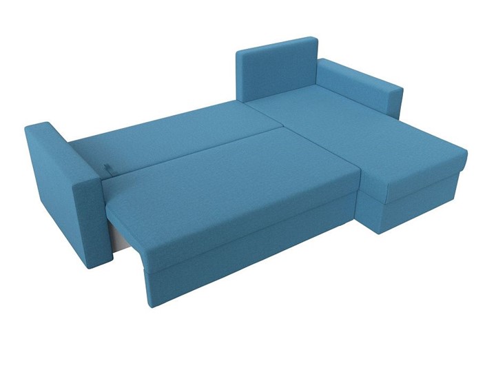 Угловой диван с оттоманкой Траумберг Лайт, Амур голубой (Рогожка) в Петрозаводске - изображение 2