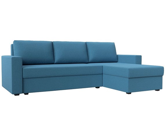 Угловой диван с оттоманкой Траумберг Лайт, Амур голубой (Рогожка) в Петрозаводске - изображение