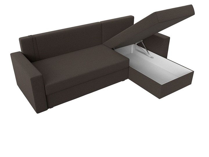 Угловой диван с оттоманкой Траумберг Лайт, Амур коричневый (Рогожка) в Петрозаводске - изображение 3