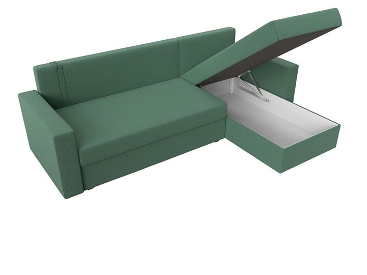 Угловой раскладной диван Траумберг Лайт, Амур зеленый (Рогожка) в Петрозаводске - изображение 3