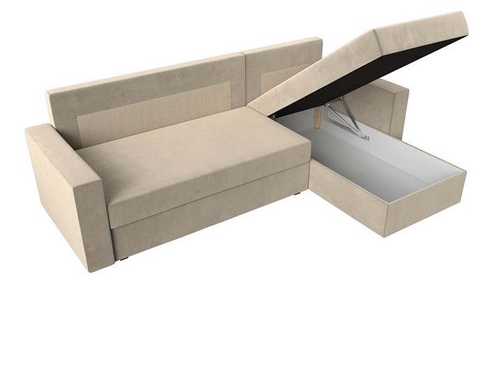 Угловой диван с оттоманкой Траумберг Лайт, Бежевый (микровельвет) в Петрозаводске - изображение 3