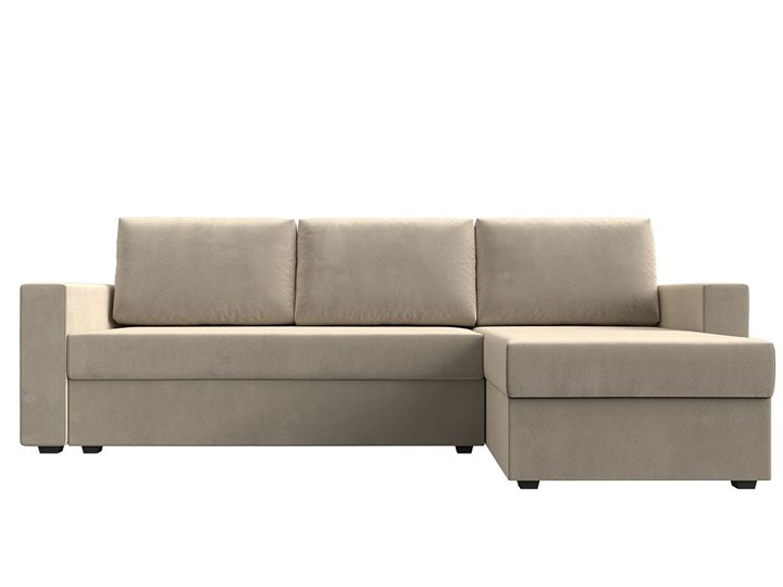 Угловой диван с оттоманкой Траумберг Лайт, Бежевый (микровельвет) в Петрозаводске - изображение 5