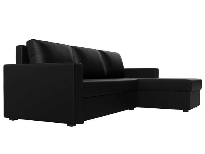 Угловой диван с оттоманкой Траумберг Лайт, Черный (Экокожа) в Петрозаводске - изображение 6