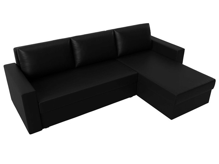 Угловой диван с оттоманкой Траумберг Лайт, Черный (Экокожа) в Петрозаводске - изображение 8