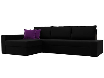 Угловой диван для гостиной Версаль, Черный/Фиолетовый (микровельвет) в Петрозаводске - предосмотр