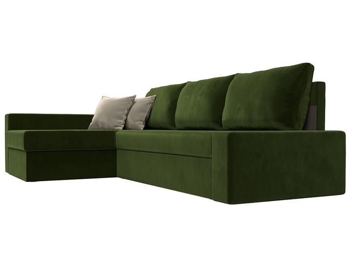 Угловой диван для гостиной Версаль, Зеленый/Бежевый (микровельвет) в Петрозаводске - изображение 2