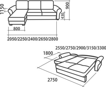 Угловой диван Аккордеон-1, 330 (круглые подлокотники) с коробом в Петрозаводске - предосмотр 1