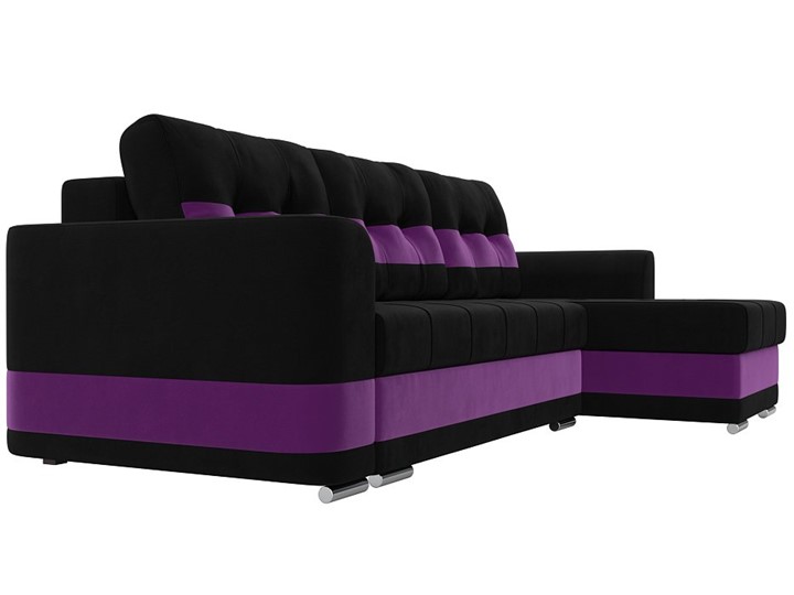 Угловой диван Честер, Черный/фиолетовый (вельвет) в Петрозаводске - изображение 2