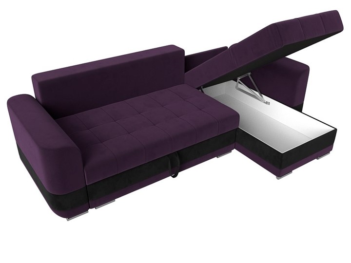 Угловой диван Честер, Фиолетовый/черный (велюр) в Петрозаводске - изображение 5