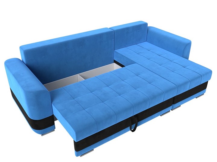 Угловой диван Честер, Голубой/черный (велюр) в Петрозаводске - изображение 6