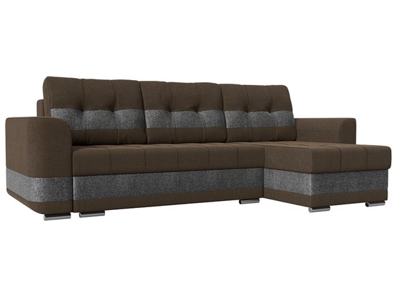 Угловой диван Честер, Коричневый/серый (рогожка) в Петрозаводске - изображение