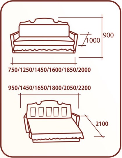 Прямой диван Аккордеон Бук 155, Элакс, Радуга в Петрозаводске - изображение 1