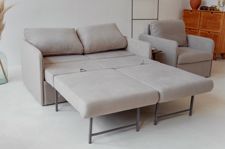 Комплект мебели Амира бежевый диван + кресло в Петрозаводске - изображение 3