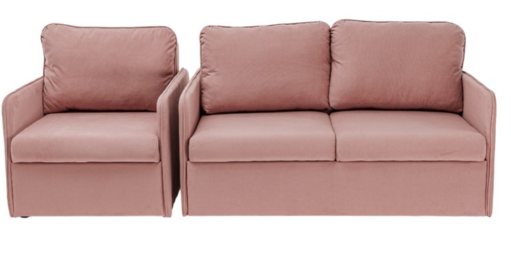 Комплект мебели Амира розовый диван + кресло в Петрозаводске - изображение 1