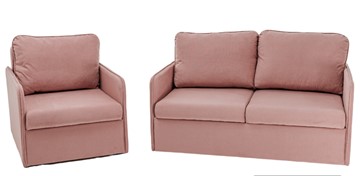 Комплект мебели Амира розовый диван + кресло в Петрозаводске - предосмотр