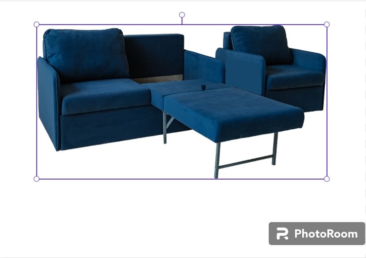 Комплект мебели Амира синий диван + кресло в Петрозаводске - изображение 1