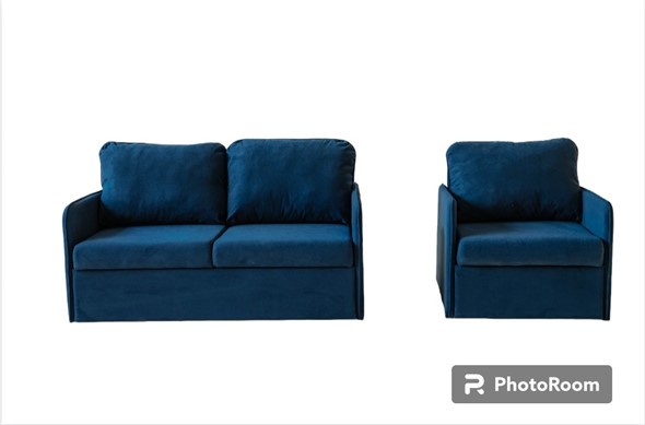 Комплект мебели Амира синий диван + кресло в Петрозаводске - изображение