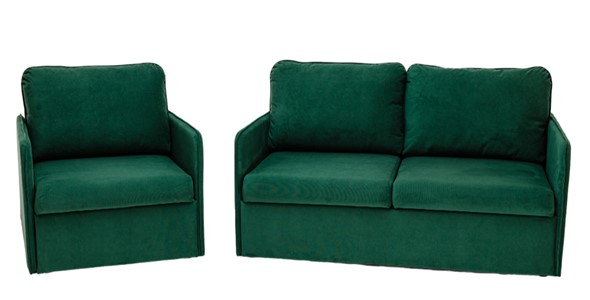 Комплект мебели Амира зеленый диван + кресло в Петрозаводске - изображение