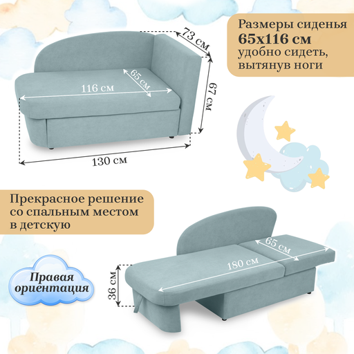 Мягкий диван правый Тедди мятный в Петрозаводске - изображение 19