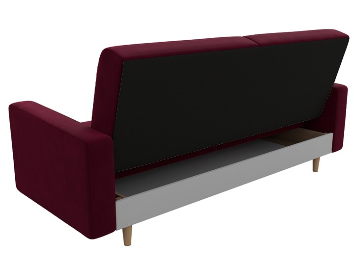 Прямой диван Бонн, Бордовый (микровельвет) в Петрозаводске - изображение 2
