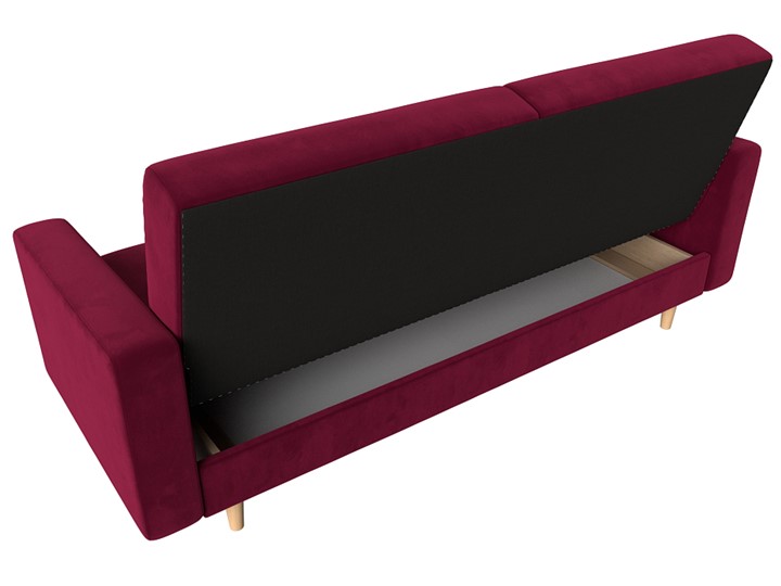 Прямой диван Бонн, Бордовый (микровельвет) в Петрозаводске - изображение 3