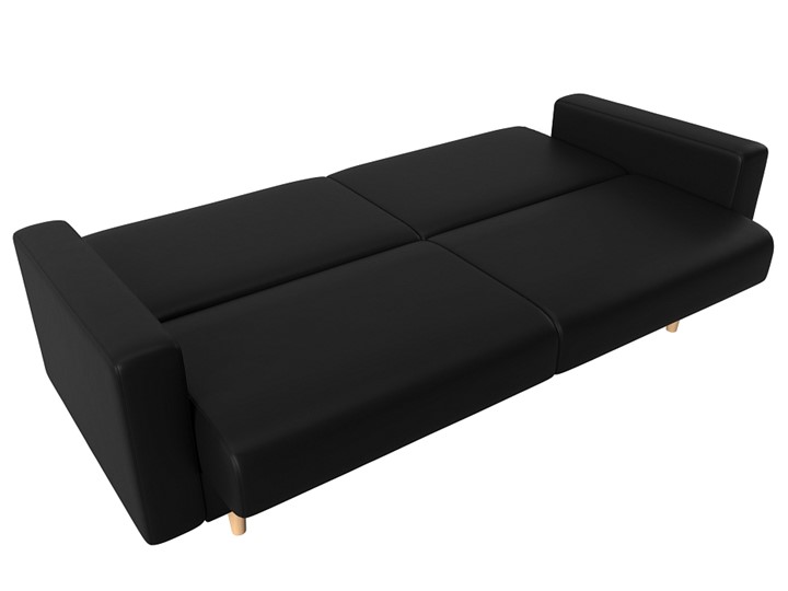Прямой диван Бонн, Черный (экокожа) в Петрозаводске - изображение 1