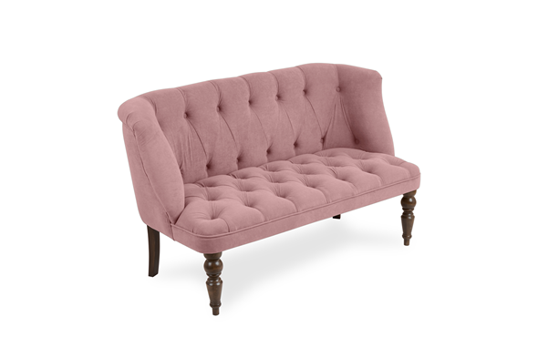 Прямой диван Бриджит розовый ножки коричневые в Петрозаводске - изображение