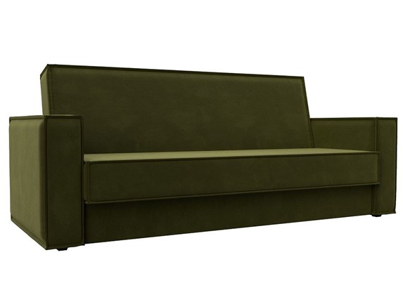 Прямой диван Куба-книжка, Зеленый (микровельвет) в Петрозаводске - изображение