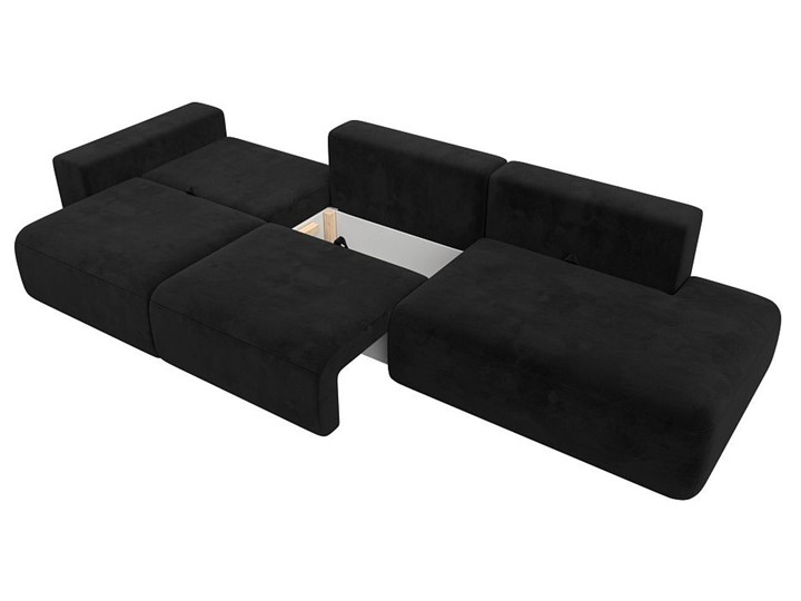 Прямой диван Лига-036 Модерн Лонг, Черный (велюр) в Петрозаводске - изображение 2